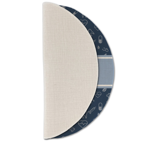 Medical Doctor Round Linen Placemats - HALF FOLDED (single sided)