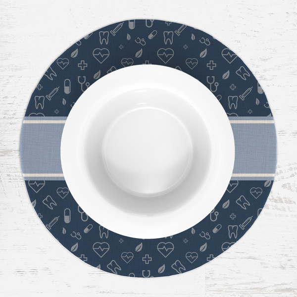 Medical Doctor Round Linen Placemats - LIFESTYLE (single)