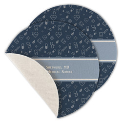 Medical Doctor Round Linen Placemat - Single Sided - Set of 4 (Personalized)