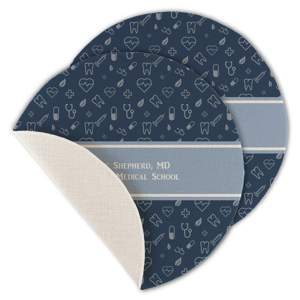 Medical Doctor Round Linen Placemats - MAIN (Single Sided)