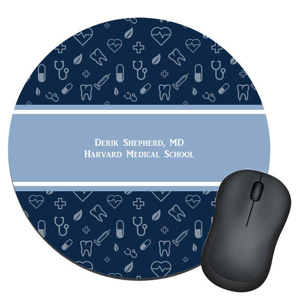 Custom Medical Doctor Round Mouse Pad (Personalized)