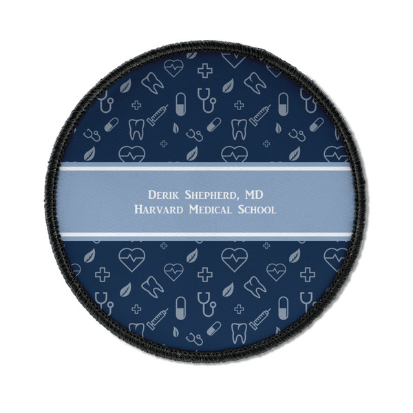 Custom Medical Doctor Iron On Round Patch w/ Name or Text