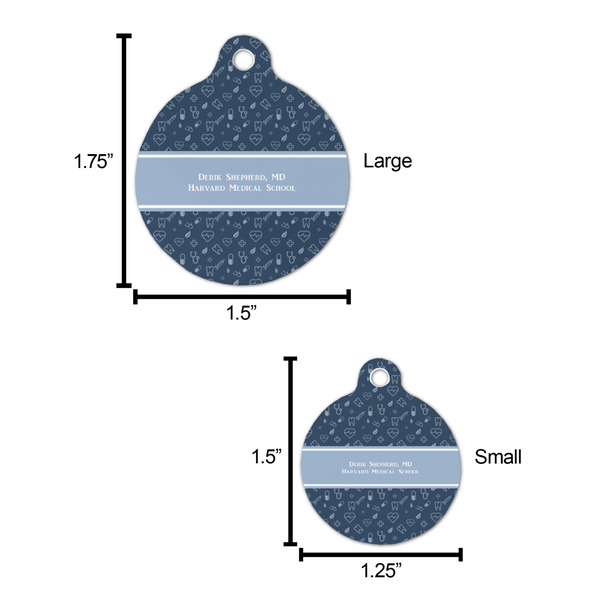 Medical Doctor Round Pet ID Tag - Large - Comparison Scale