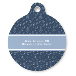 Medical Doctor Round Pet ID Tag - Large (Personalized)