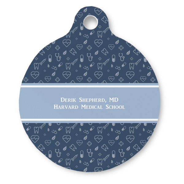 Custom Medical Doctor Round Pet ID Tag (Personalized)