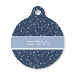 Medical Doctor Round Pet ID Tag - Small (Personalized)
