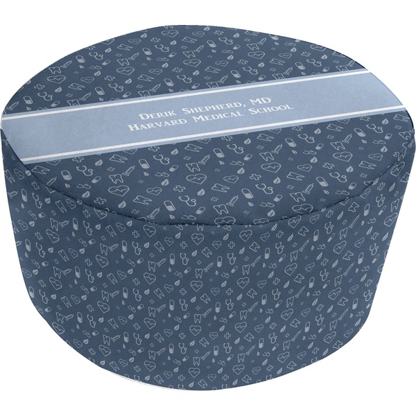 Custom Medical Doctor Round Pouf Ottoman (Personalized)