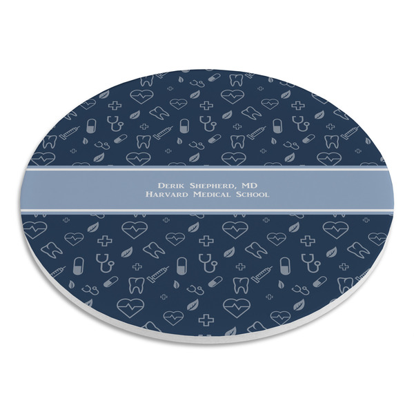 Medical Doctor Round Stone Trivet - Angle View
