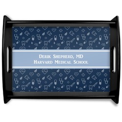 Medical Doctor Black Wooden Tray - Large (Personalized)