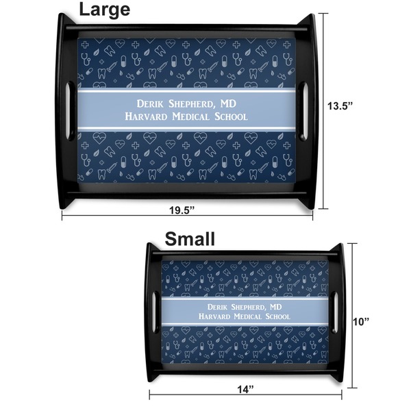 Medical Doctor Serving Tray Black Sizes