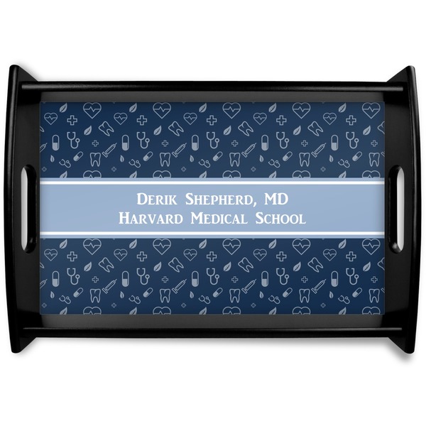 Custom Medical Doctor Black Wooden Tray - Small (Personalized)