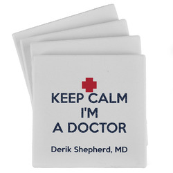 Medical Doctor Absorbent Stone Coasters - Set of 4 (Personalized)