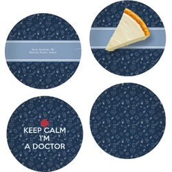 Medical Doctor Set of 4 Glass Appetizer / Dessert Plate 8" (Personalized)
