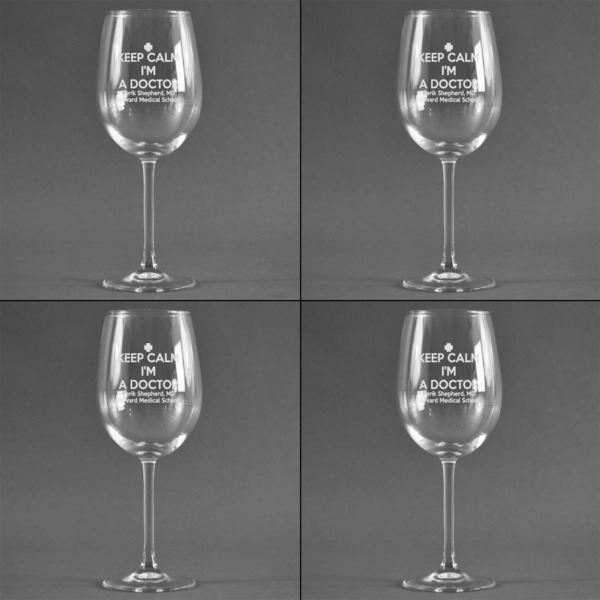 Medical Doctor Set of Four Personalized Wineglasses (Approval)