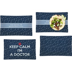 Medical Doctor Set of 4 Glass Rectangular Lunch / Dinner Plate (Personalized)