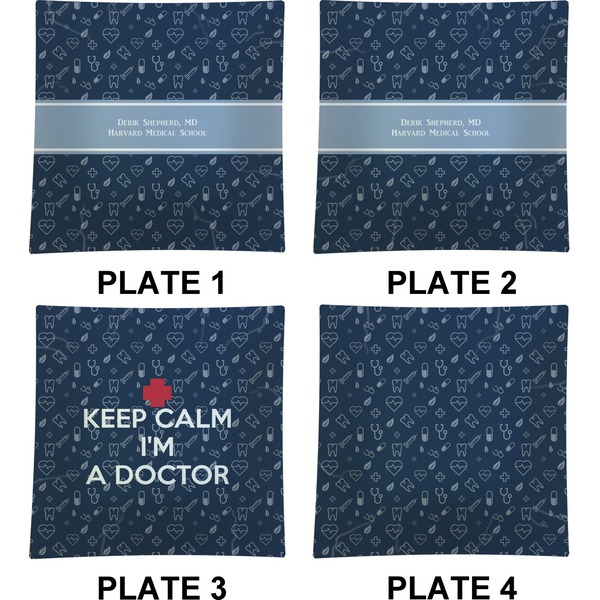 Medical Doctor Set of Square Dinner Plates (Approval)
