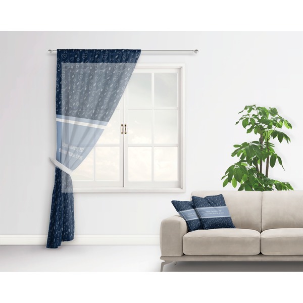 Medical Doctor Sheer Curtain With Window and Rod - in Room Matching Pillow