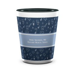 Medical Doctor Ceramic Shot Glass - 1.5 oz - Two Tone - Set of 4 (Personalized)