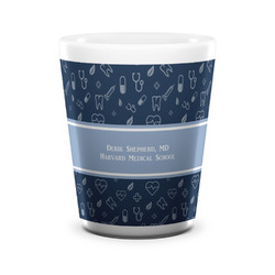 Medical Doctor Ceramic Shot Glass - 1.5 oz - White - Set of 4 (Personalized)