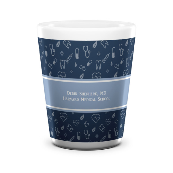 Custom Medical Doctor Ceramic Shot Glass - 1.5 oz - White - Set of 4 (Personalized)