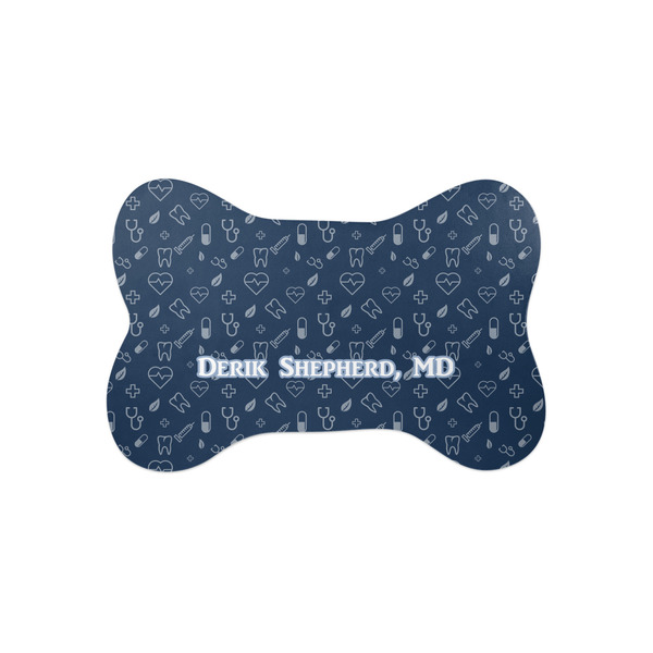 Custom Medical Doctor Bone Shaped Dog Food Mat (Small) (Personalized)