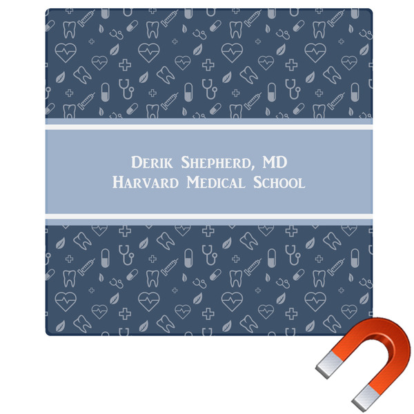 Custom Medical Doctor Square Car Magnet - 6" (Personalized)