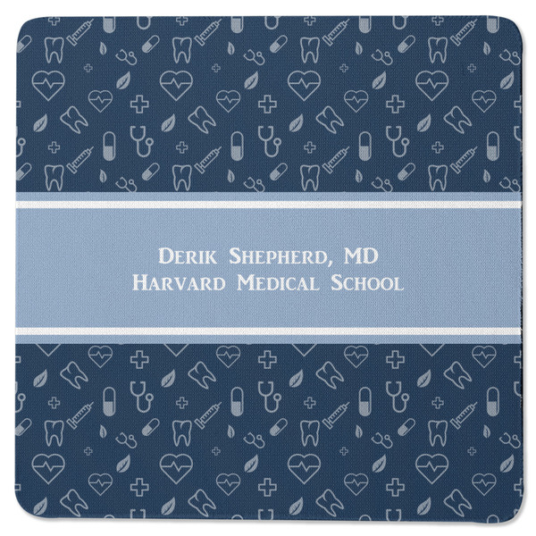 Custom Medical Doctor Square Rubber Backed Coaster (Personalized)
