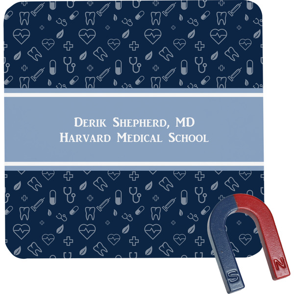 Custom Medical Doctor Square Fridge Magnet (Personalized)