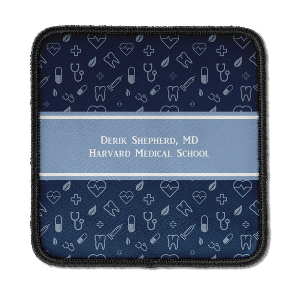 Custom Medical Doctor Iron On Square Patch w/ Name or Text