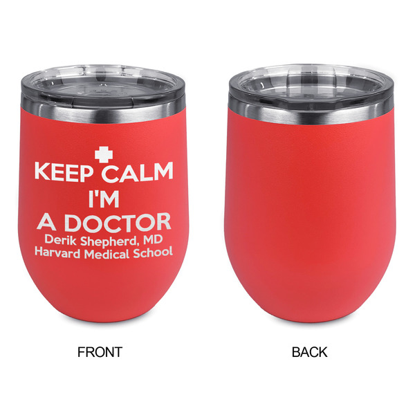 Medical Doctor Stainless Wine Tumblers - Coral - Single Sided - Approval