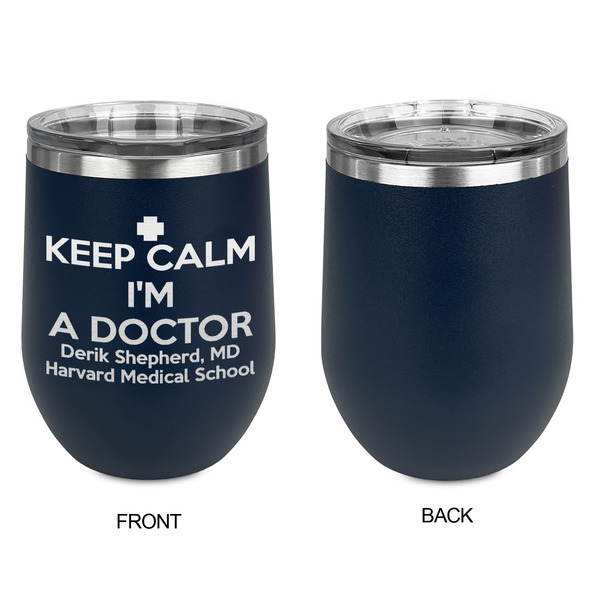 Medical Doctor Stainless Wine Tumblers - Navy - Single Sided - Approval