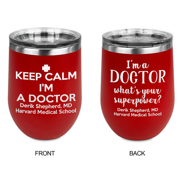 Medical Doctor Stainless Wine Tumblers - Red - Double Sided - Approval