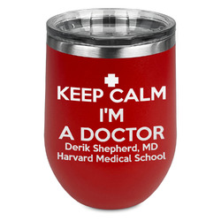 Medical Doctor Stemless Stainless Steel Wine Tumbler - Red - Single Sided (Personalized)
