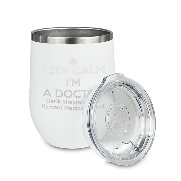 Medical Doctor Stainless Wine Tumblers - White - Double Sided - Alt View