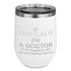 Medical Doctor Stemless Stainless Steel Wine Tumbler - White - Single Sided (Personalized)