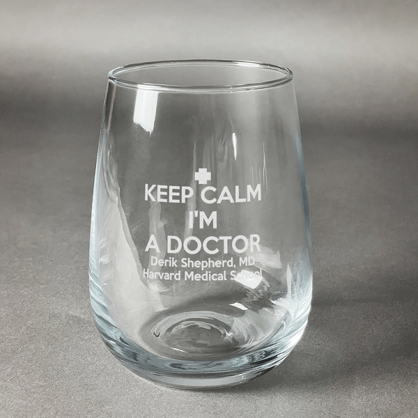 Custom Medical Doctor Stemless Wine Glass (Single) (Personalized)