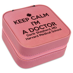 Medical Doctor Travel Jewelry Boxes - Pink Leather (Personalized)