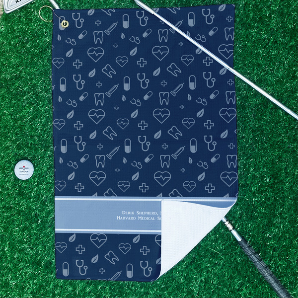 Medical Doctor Waffle Weave Golf Towel - In Context