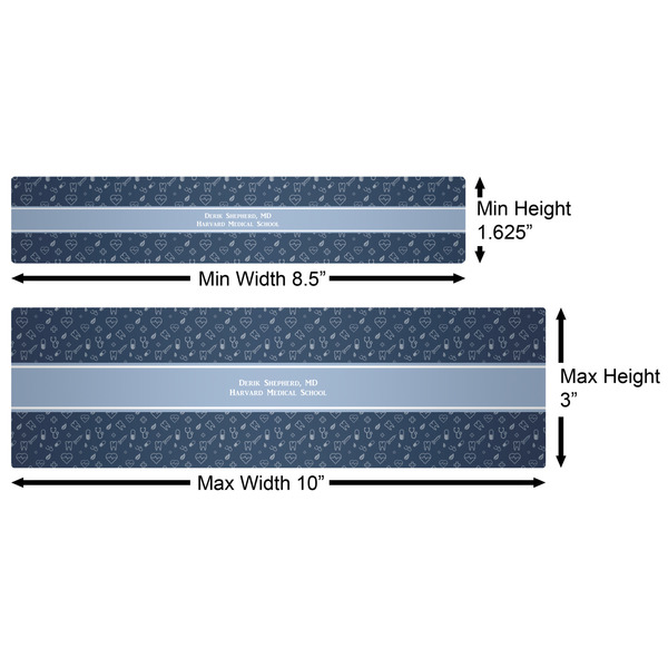 Medical Doctor Water Bottle Labels w/ Dimensions