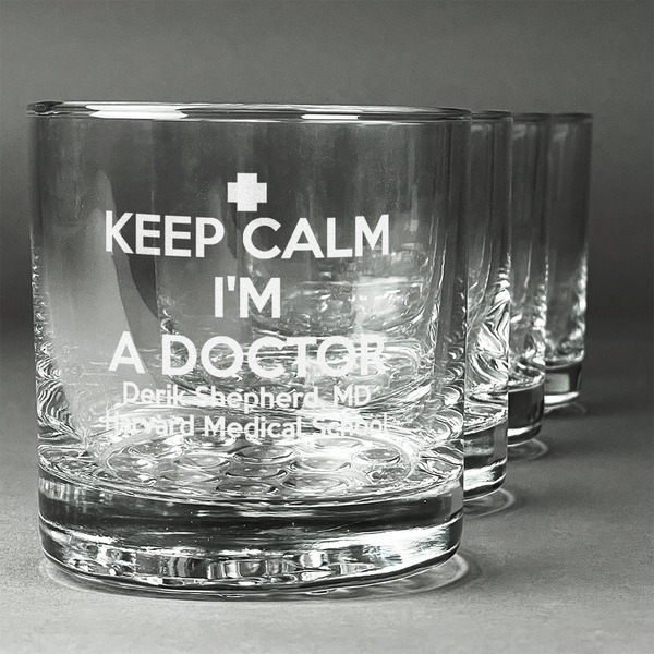 Custom Medical Doctor Whiskey Glasses (Set of 4) (Personalized)