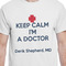 Medical Doctor White Crew T-Shirt on Model - CloseUp