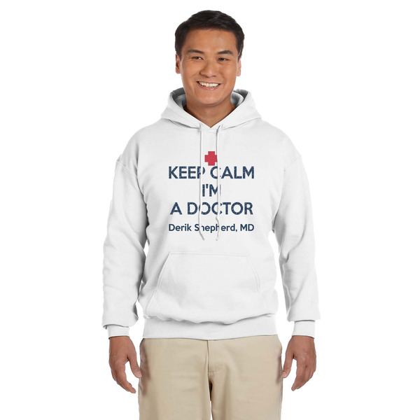 Custom Medical Doctor Hoodie - White - Medium (Personalized)
