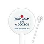 Medical Doctor 5.5" Round Plastic Stir Sticks - White - Single Sided (Personalized)