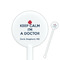 Medical Doctor 5.5" Round Plastic Stir Sticks - White - Single Sided (Personalized)