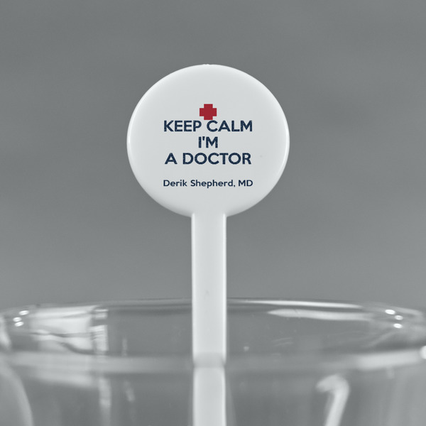 Medical Doctor White Plastic 7" Stir Stick - Round - Main