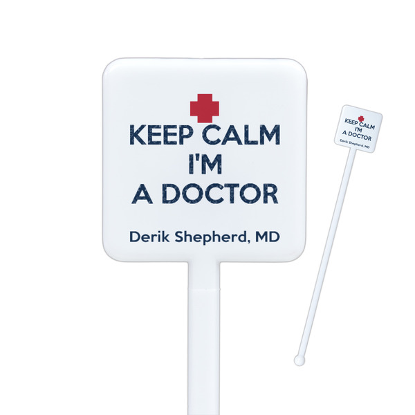Custom Medical Doctor Square Plastic Stir Sticks (Personalized)