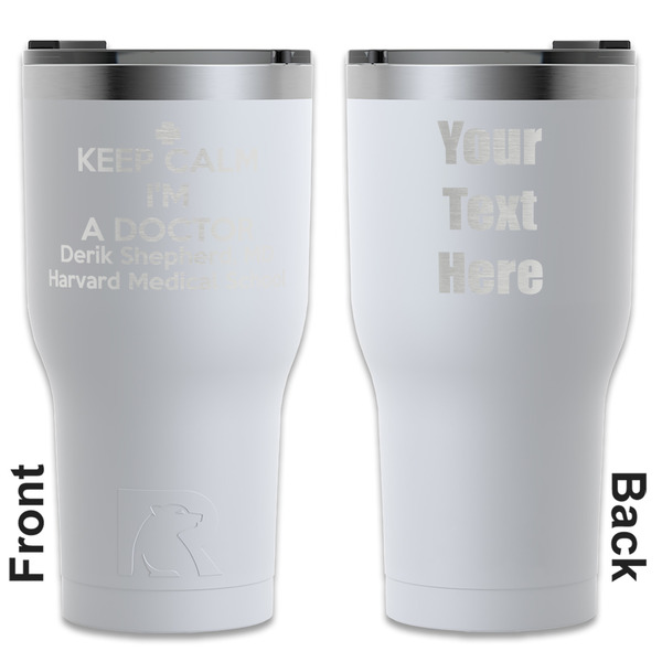Custom Medical Doctor RTIC Tumbler - White - Engraved Front & Back (Personalized)