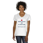 Medical Doctor Women's V-Neck T-Shirt - White (Personalized)