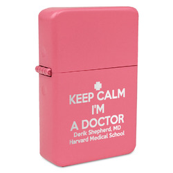 Medical Doctor Windproof Lighter - Pink - Single Sided & Lid Engraved (Personalized)