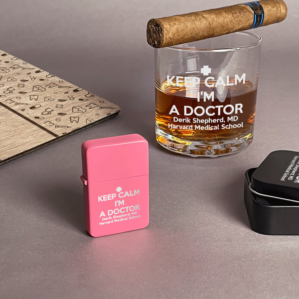 Medical Doctor Windproof Lighters - Pink - In Context